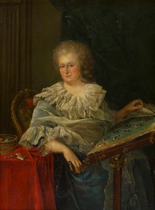 Portrait of Viscountess Torrington Seated at Her Embroidery