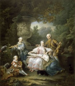 Louis II du Bouchet de Sourches with his Family by Francois Hubert Drouais