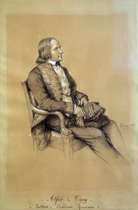 Portrait of Alfred de Vigny, French Writer, Playwright and Poet by François Joseph Heim