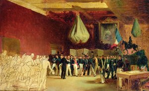 The Chamber of Deputies Presents to the Duke of Orleans, Louis Philippe I, the Act that Calls Him to the Throne and the Charter of 1830, at the Royal Palace, 7th August 1830