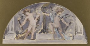 Sketch for the Dining Room of the Hôtel de Ville de Paris, Two Lovers Lighting a Torch
