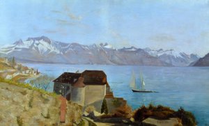 The Castle of Glérolles and Lake Geneva