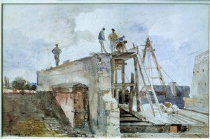 House Construction Site Seen from the Granet Window at the Institute by Francois Marius Granet