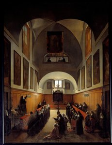 Taking clothes of a young girl from Albano in the choir of the convent of St. Clair in Rome by Francois Marius Granet