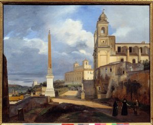 View of the Trinite des Monts and Villa Medicis in Rome