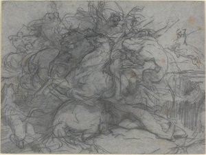 Study for Surprise (Battle of the Tigers) by Francois Nicolas Chifflart