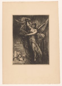Title Page with Angel and Printing Press by Francois Nicolas Chifflart