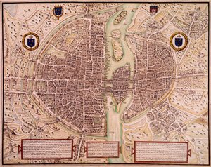 Map of the City of Paris in 1540-1555