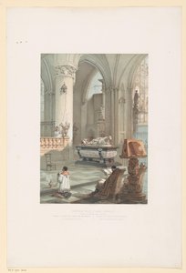 Interior of the St. Michael and St. Gudula Cathedral in Brussels with the Tomb of Ernest of Austria by Francois Stroobant