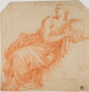 Draped Woman Holding Urn