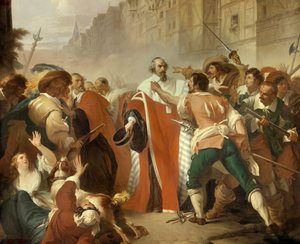 The Guard of Seals Mathieu Mole resisting during the day of the barricades