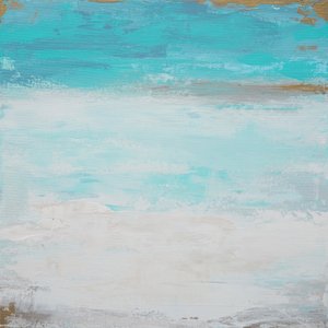 Coastal Teal Seascape by Françoise Wattré
