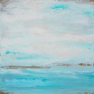 Turquoise Horizon Abstract by Françoise Wattré