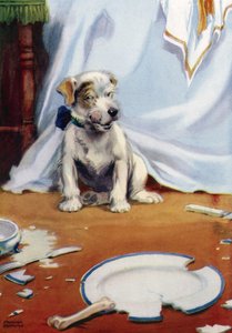 Dog with Broken Plate by Frank Adams