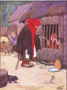 The old woman shut Hansel in a stable