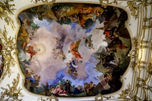 Ceiling Fresco in the Great Gallery at Schönbrunn Palace Depicting an Allegory of Peace and Prosperity, Vienna, Austria, 2024 by Frank Buffetrille