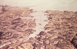 Panoramic View of the North and South Sides of the Harbour and Port of Sebastopol, designed and lithographed by Thomas Packer, pub. by Stannard and Dixon, 1855 by Frank C. Hughes