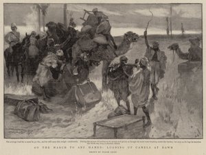 On the March to Abu Hamed, Loading up Camels at Dawn by Frank Craig