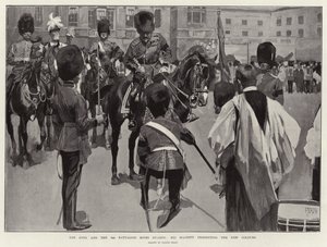 The King and the 3rd Battalion Scots Guards, His Majesty Presenting the New Colours by Frank Craig