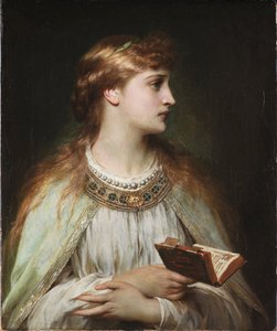 Ophelia (Portrait of the character from the play "Hamlet" by William Shakespeare) (Painting by Sir Frank Dicksee, c. 1864)