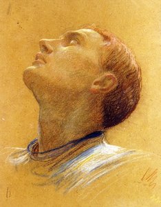 Study of an Upturned Head by Frank Dicksee