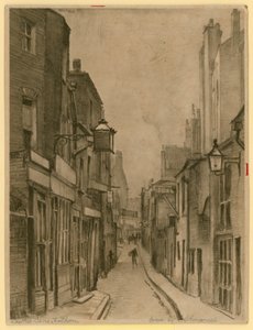 Sketch of Leather Lane, Holborn, London by Frank Lewis Emanuel