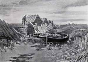 Norfolk Broads: Reed-Stacking by Frank Southgate