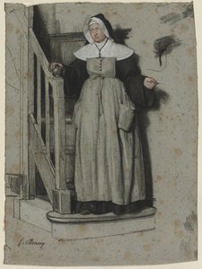 The Letter of Admission, Interior of a Convent by François Bonvin