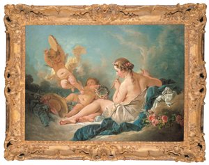 A Reclining Nymph Playing the Flute with Putti, Perhaps the Muse Euterpe