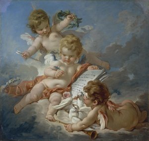 Cupids. Allegory of Poetry, 1760s