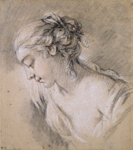 Bust of a Girl in Profile to Left, mid 18th century