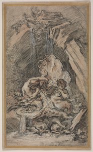 Fountain with Two Tritons Blowing Conch Shells by François Boucher