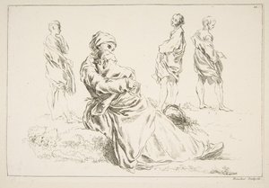 Sheet of Sketches, 1753 by François Boucher