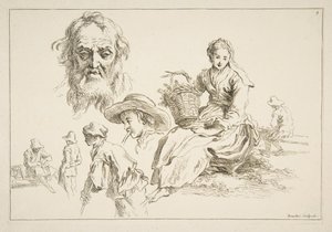 Sheet of Sketches, ca. 1735 by François Boucher