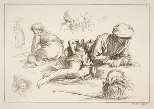 Sheet of Sketches by François Boucher