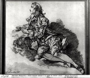 Study of a Young Man by François Boucher