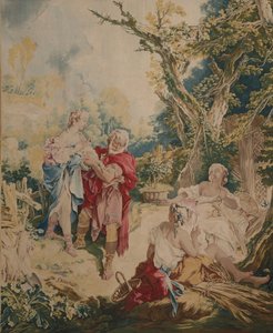 Tapestry showing Psyche and the Basketmaker