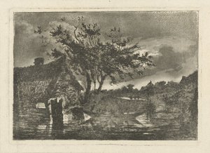 River Landscape with Farm by François Joseph Pfeiffer (II)