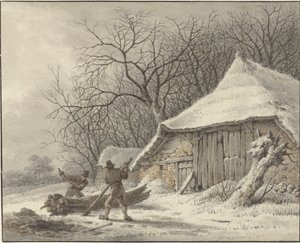 Winter Landscape with Farm at Voorbroek in Terborg