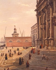 Steps leading up to the Basilica of St Mary of Health in Venice