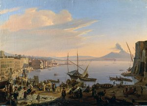 View of Naples with Vesuvius in the Background