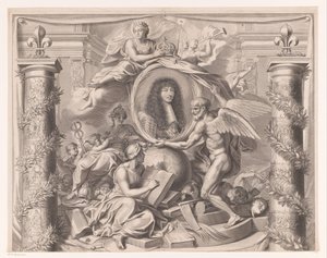 Allegorical Portrait of Louis XIV (upper part) by François de Poilly (I)