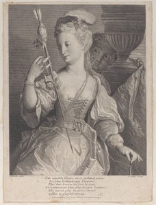 Young Woman Spinning Thread for an Arrow by François de Poilly