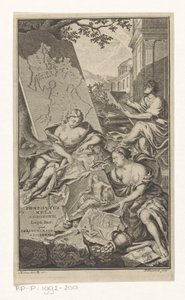 Allegory on Geometry (Title Page for: Pomponius Mela and Abraham Gronovius, Pomponii Melae de situ orbis libri III, 1782)
