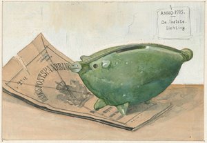 Piggy Bank and Savings Book by Frans Everbag