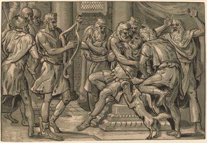 David Playing the Harp before Saul by Frans Floris I