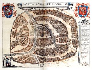 Map of Moscow, 1572 by Frans Hogenberg