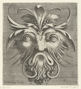 Mask with a Beard with Curls, Ingenious Portrayal of Various Types of Masks (series title) by Frans Huys