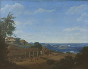 Landscape in Brazil with Sugar Plantation by Frans Jansz. Post