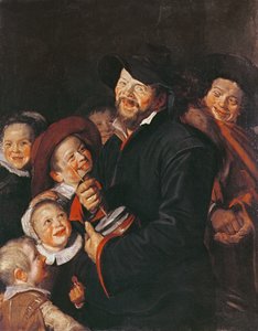Man Amusing Children with a Rummel by Frans School of Hals